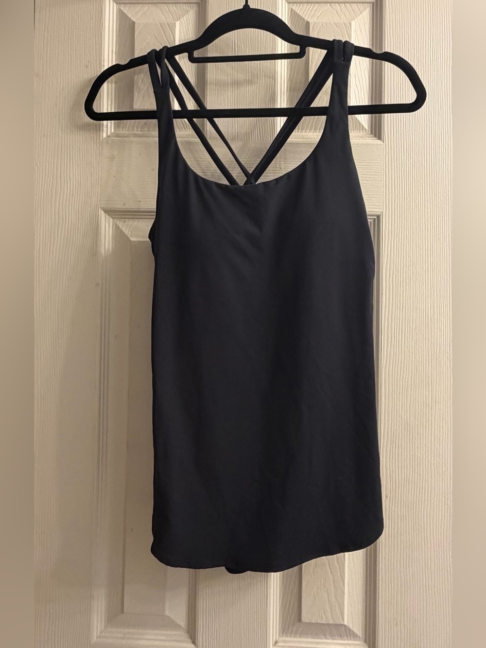 HALARA Black Strappy top with Built in Bra - Med